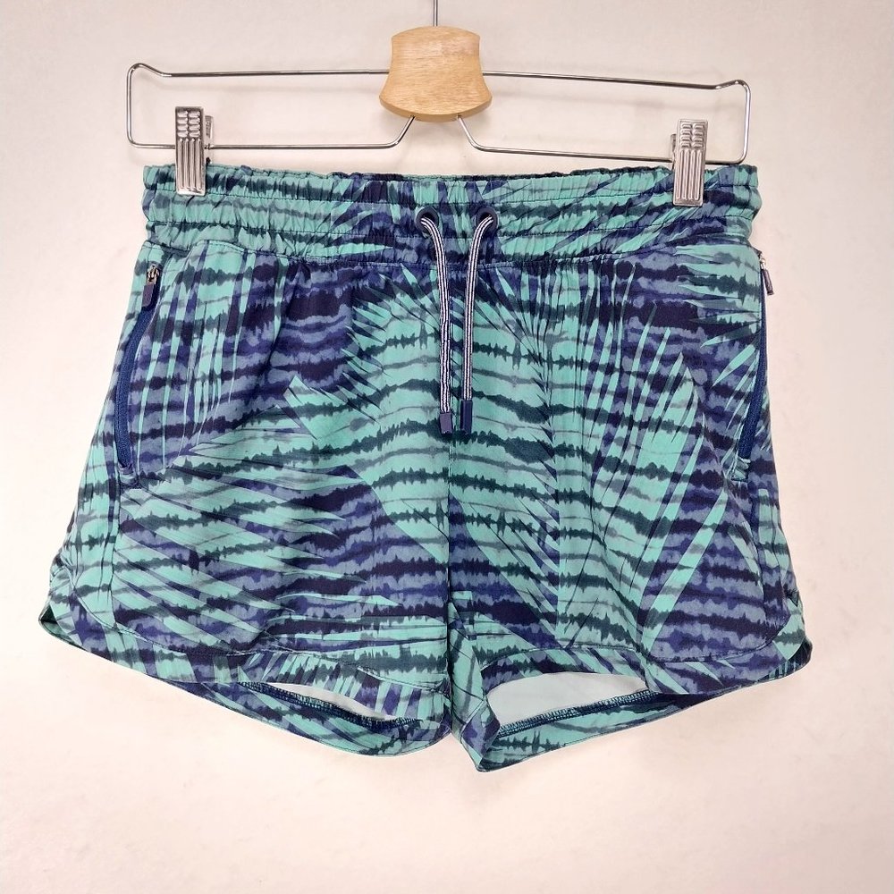 Athleta Girl Shorts XXL 16 3" Green Purple All Play Multicolor Active 531686-03
